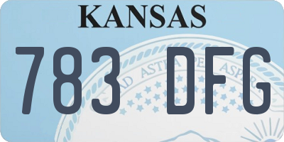 KS license plate 783DFG