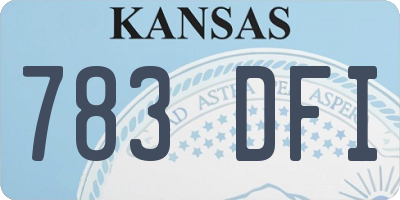KS license plate 783DFI