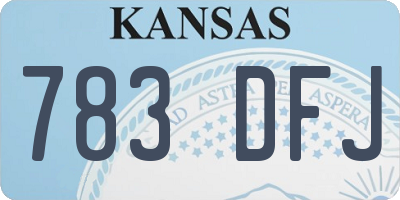 KS license plate 783DFJ