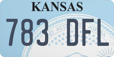 KS license plate 783DFL