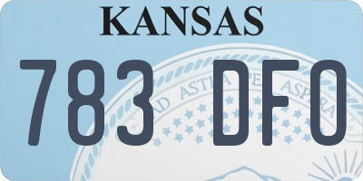KS license plate 783DFO