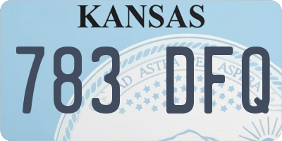 KS license plate 783DFQ