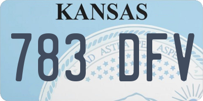 KS license plate 783DFV