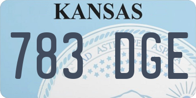 KS license plate 783DGE