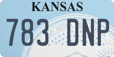 KS license plate 783DNP