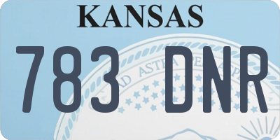 KS license plate 783DNR