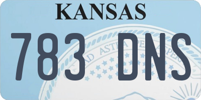 KS license plate 783DNS
