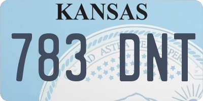 KS license plate 783DNT