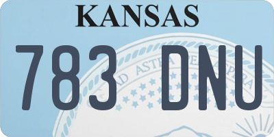 KS license plate 783DNU
