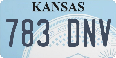 KS license plate 783DNV