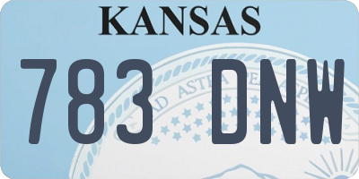 KS license plate 783DNW