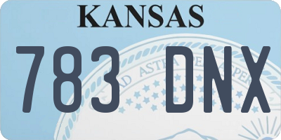 KS license plate 783DNX