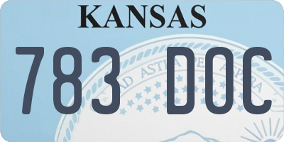 KS license plate 783DOC