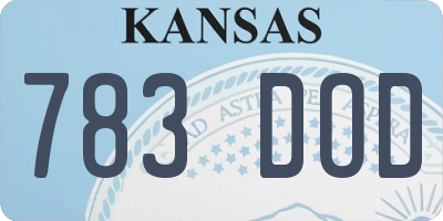 KS license plate 783DOD