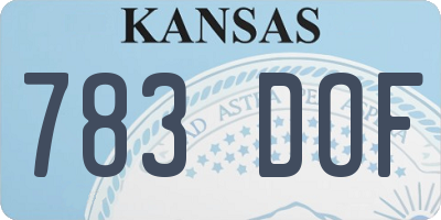 KS license plate 783DOF
