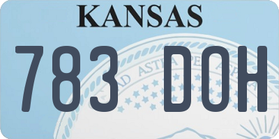 KS license plate 783DOH
