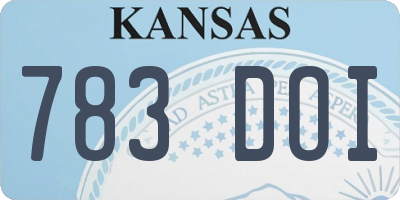 KS license plate 783DOI