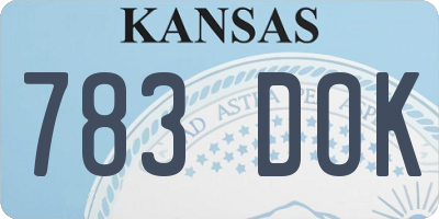 KS license plate 783DOK