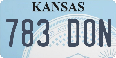 KS license plate 783DON