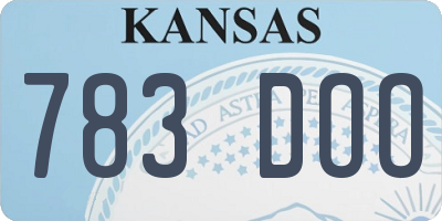 KS license plate 783DOO