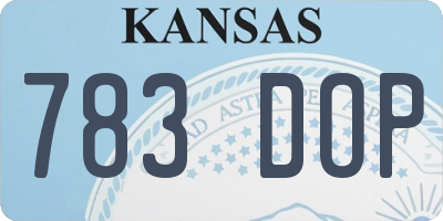 KS license plate 783DOP