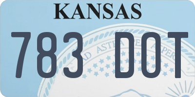KS license plate 783DOT
