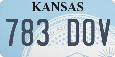 KS license plate 783DOV