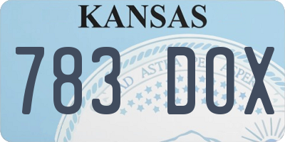 KS license plate 783DOX