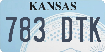 KS license plate 783DTK