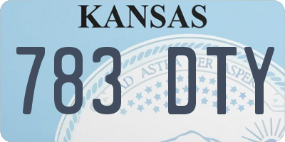 KS license plate 783DTY