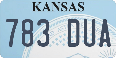 KS license plate 783DUA