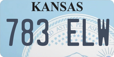 KS license plate 783ELW