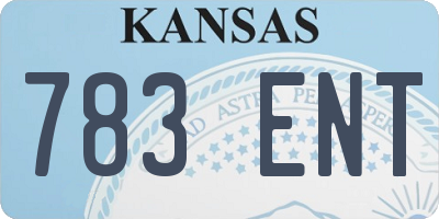 KS license plate 783ENT