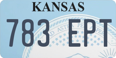 KS license plate 783EPT
