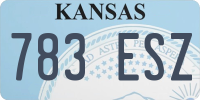 KS license plate 783ESZ