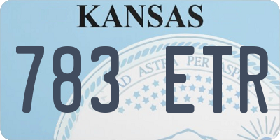 KS license plate 783ETR
