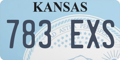 KS license plate 783EXS