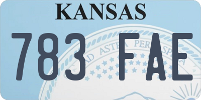 KS license plate 783FAE