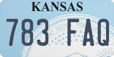 KS license plate 783FAQ