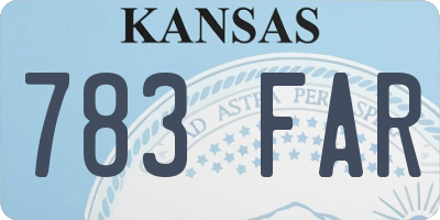 KS license plate 783FAR