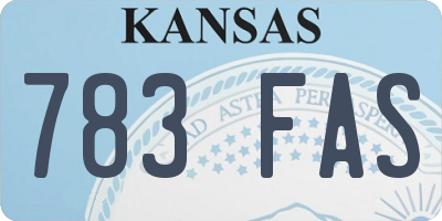 KS license plate 783FAS