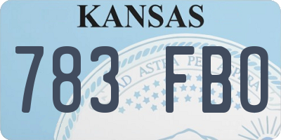 KS license plate 783FBO