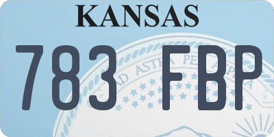 KS license plate 783FBP