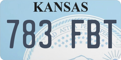 KS license plate 783FBT