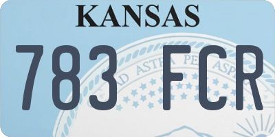 KS license plate 783FCR