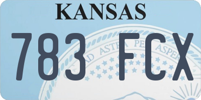 KS license plate 783FCX