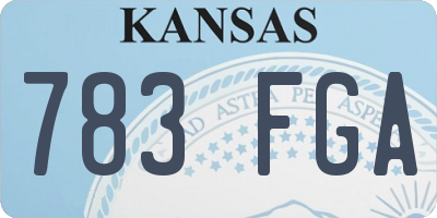 KS license plate 783FGA