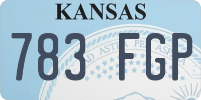 KS license plate 783FGP