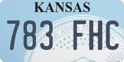 KS license plate 783FHC