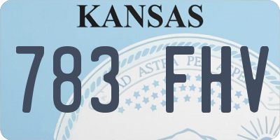 KS license plate 783FHV